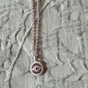 Judith Ripka Evil Eye Necklace- Sterling Silver and Blue Sapphire